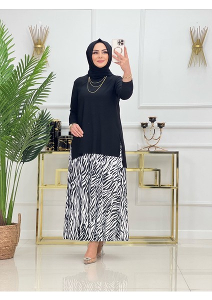 Zebra Desenli Sandy Etekli Takım