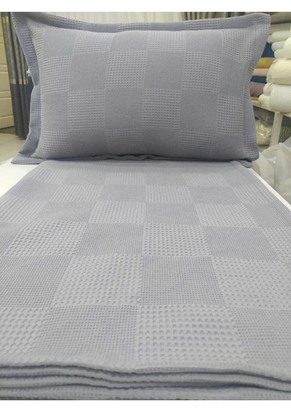 Waffle Desenli Pamuklu Pike Takımı Tek Kişilik