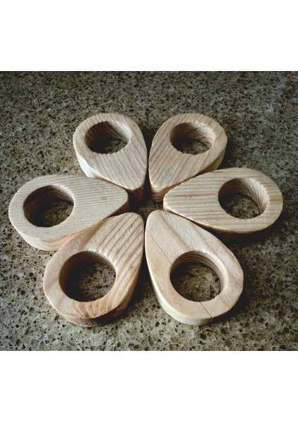 Yumurtalık - Yumurta Sunum Tahtası – 6 Adet – Açık Renk - 21 cm