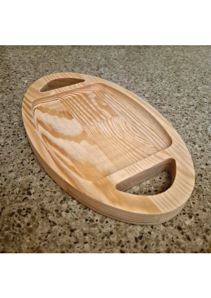 Oval Küçük Sunum/çerez Tahtası - 14 x 24 cm - Açık Kahverengi fiyatları