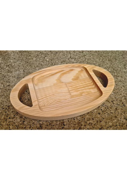 Oval Küçük Sunum/çerez Tahtası - 14 x 24 cm - Açık Kahverengi modelleri