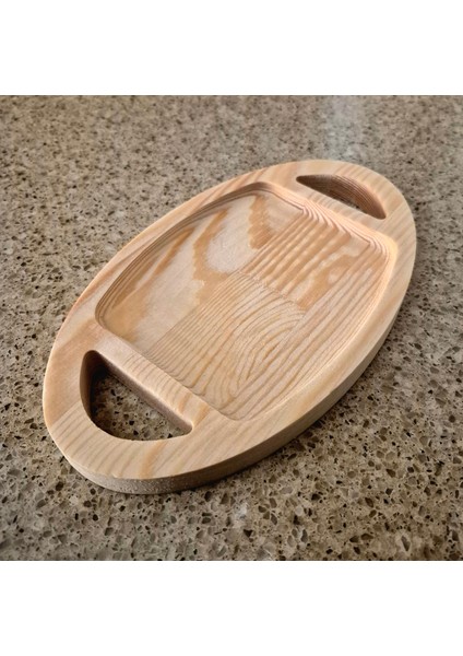 Oval Küçük Sunum/çerez Tahtası - 14 x 24 cm - Açık Kahverengi fırsatları