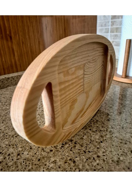 Oval Küçük Sunum/çerez Tahtası - 14 x 24 cm - Açık Kahverengi