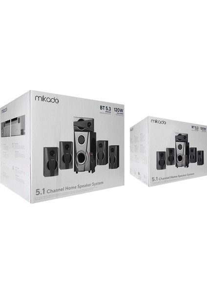 MD-672BT 5+1 120W USB Sd Fm Bt Speaker Siya indirimleri