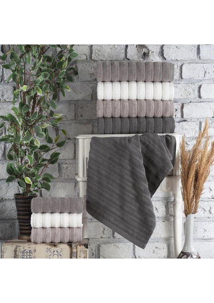 Jakarlı 4lü 70X145 Banyo Havlusu Monna V1
