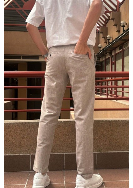 Erkek, Ayarlanabilir bel, Regular-Fit, Old Money Culture, Pamuklu, keten görünümlü pantolon 166-1 modelleri