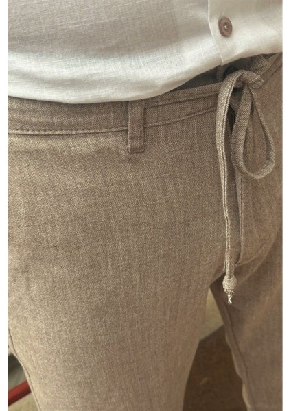 Erkek, Ayarlanabilir bel, Regular-Fit, Old Money Culture, Pamuklu, keten görünümlü pantolon 166-1 fırsatları