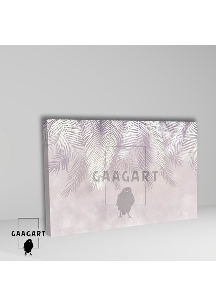 Tekli Yatay Kanvas Duvar Tablosu Soft Lila Yapraklar fiyatları