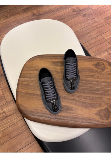 4253 Füme Paraşüt Hakiki Deri Erkek Sneakers - Erkek Spor Ayakkabı