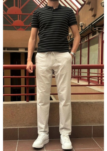 Erkek, Ayarlanabilir bel, Regular-Fit, Old Money Culture, Pamuklu, keten görünümlü pantolon 166-1 fiyatları