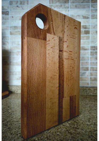 Ahşap Doğrama Tahtası - 26 x 16 cm - Kayın Ağacı - Kahverengi