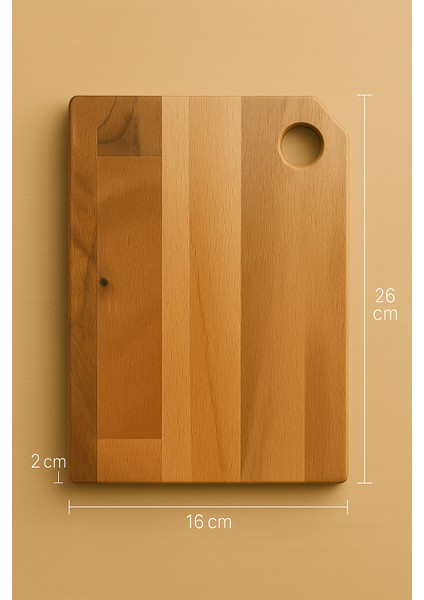 Ahşap Doğrama Tahtası - 26 x 16 cm - Kayın Ağacı - Kahverengi fırsatları