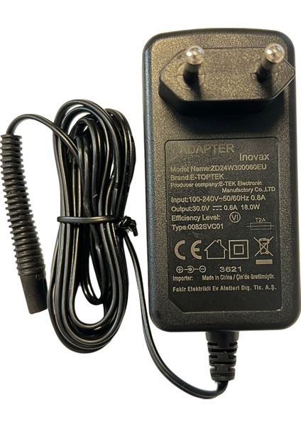 30 Volt 600MAH Fakir Arçelik SD9961 Xiaomi Dikey Süpürge Şarj Adaptörü