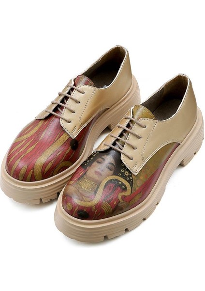 Kadın Vegan Deri Krem Günlük Ayakkabı - Shine Tasarım