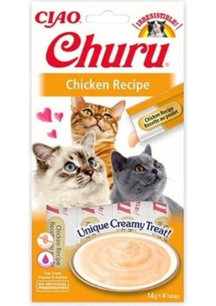 4 Adet Ciao Churu Cream Tavuk 14 gr | Kedi Sıvı Ödül Maması