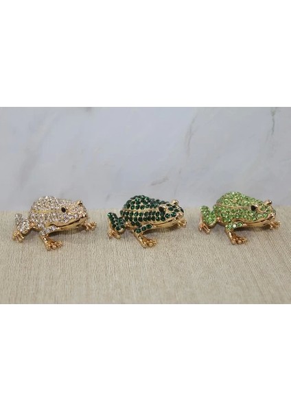 Swarovski Taşlı Minik Figür - Kurbağa Model 2