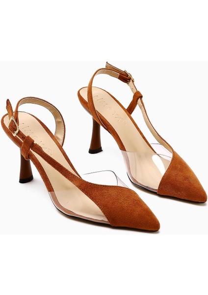 Aliah Taba Süet Sivri Burunlu Şeffaf Detaylı Ince Topuklu Kadın Ayakkabı fiyatları