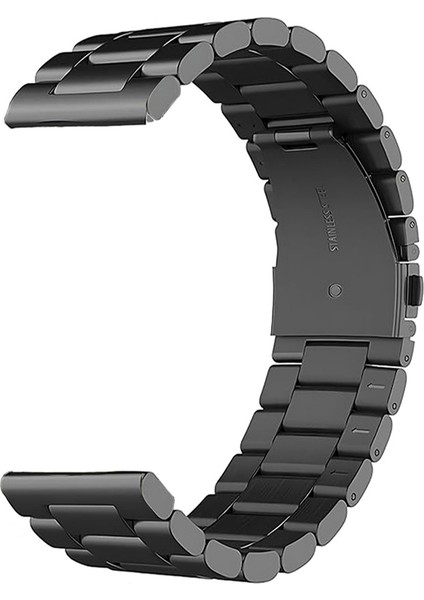 Amazfit Active ile Uyumlu Kordon Klasik Baklava Model Paslanmaz Çelik Metal Kayış