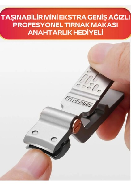 Ekstra Geniş Çeneli Paslanmaz Çelik Mini Tırnak Makası - Anahtarlık Hediyeli modelleri