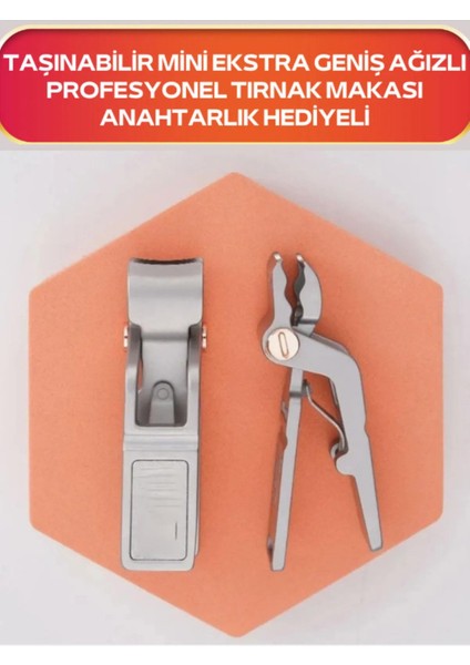 Ekstra Geniş Çeneli Paslanmaz Çelik Mini Tırnak Makası - Anahtarlık Hediyeli fırsatları