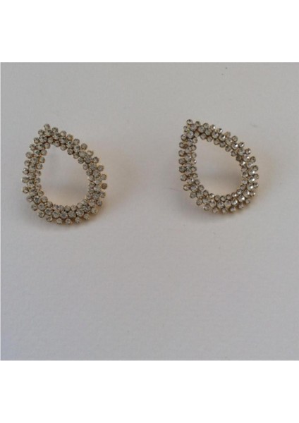 Damla Figürlü Parlak Zirkon Taşlı Küpe Altın Renk fiyatları