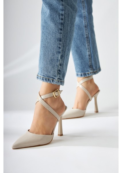 Elsi Bej Rugan Bilekten Bağlamalı Kadın Topuklu Ayakkabı fiyatları