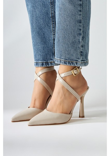 Elsi Bej Rugan Bilekten Bağlamalı Kadın Topuklu Ayakkabı fırsatları