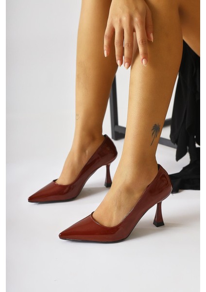 Celestine Bordo Rugan Sivri Burunlu Stiletto modelleri