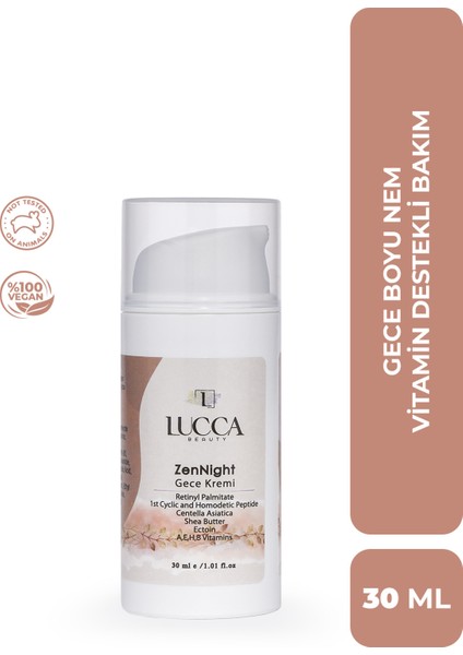 Zennight Gece Kremi 30 ml - A,e,b,h Vitamini ve Peptit Içeren Gece Kremi