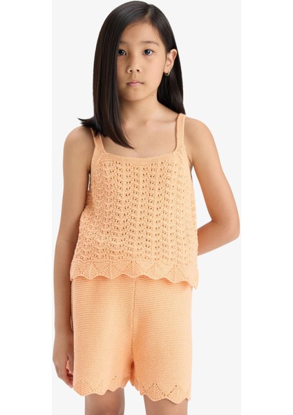 Kız Çocuk Beli Lastikli Triko Şort E6517A825HS fırsatları