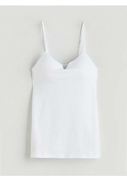 Lcw Dream Beyaz Kalp Yaka Askılı Kadın Kuplu Atlet indirimleri