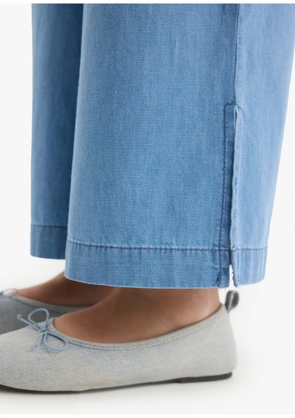 Kız Çocuk Culotte Geniş Paça Jean Pantolon D7102A825SM indirimleri