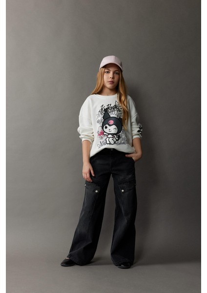 Kız Çocuk Wide Leg Kargo Geniş Paça Pamuklu Pantolon D9693A825SP