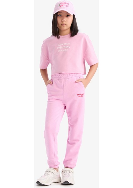 Kız Çocuk Beli Paçası Lastikli Baskılı Jogger Eşofman Altı D9689A825SP fiyatları