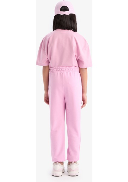 Kız Çocuk Beli Paçası Lastikli Baskılı Jogger Eşofman Altı D9689A825SP