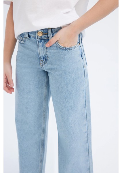 Kız Çocuk Wide Leg Geniş Bol Paça Jean Pantolon D7092A825SM indirimleri