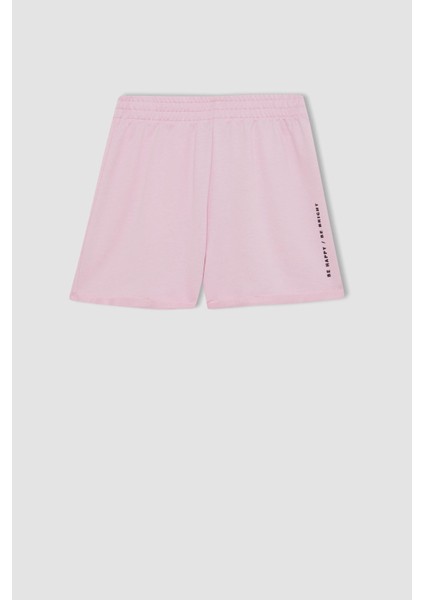 Kız Çocuk Baskılı Beli Lastikli Şort D0905A824HS