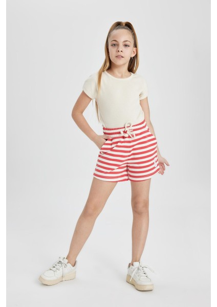 Kız Çocuk Çizgili Şort