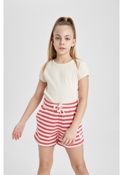 Kız Çocuk Çizgili Şort modelleri