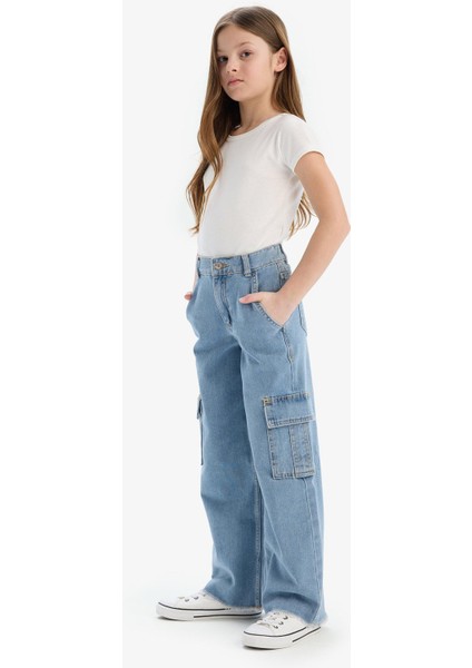 Kız Çocuk Wide Leg Kargo Geniş Bol Paça Jean Pantolon E2304a825sp fiyatları