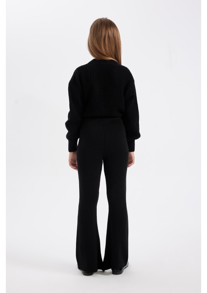 Kız Çocuk Flare Fit İspanyol Paça Basic Düz Triko Pantolon A6029A824WN indirimleri