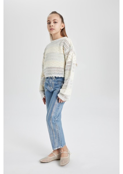 Kız Çocuk Wide Leg Geniş Bol Paça Jean Pantolon C1988A824SP modelleri