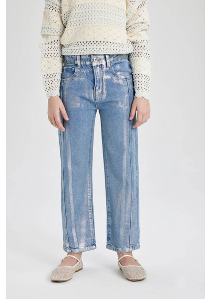 Kız Çocuk Wide Leg Geniş Bol Paça Jean Pantolon C1988A824SP indirimleri