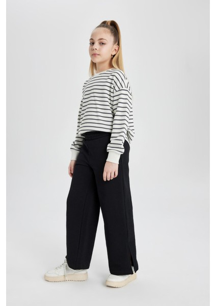 Kız Çocuk Wide Leg Geniş Yırtmaçlı Paça Pantolon C0310A824SM modelleri