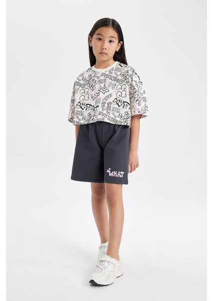 Kız Çocuk Baskılı Şort C5285A824SM