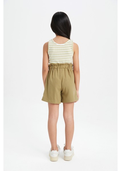 Kız Çocuk Cepli Paperbag Şort