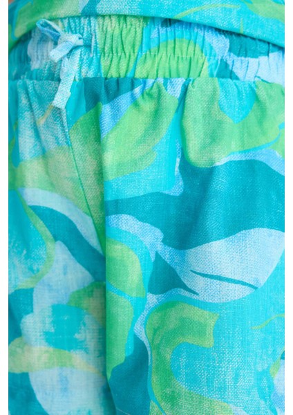 Kız Çocuk Beli Lastikli Desenli Pamuklu Şort D7624A825HS