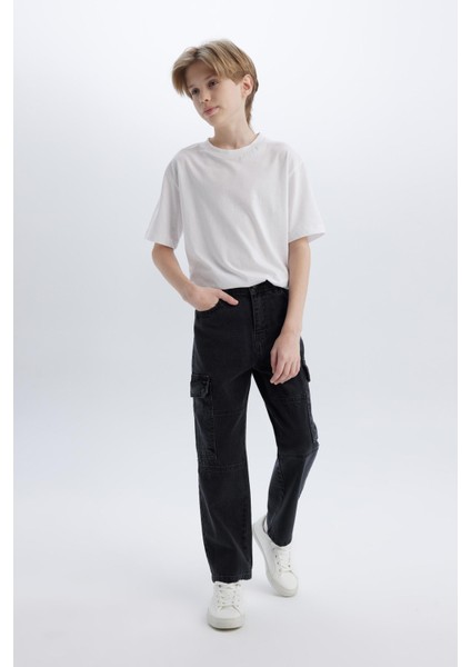 Erkek Çocuk Kargo Fit Jean Pantolon C7447A825SP fırsatları