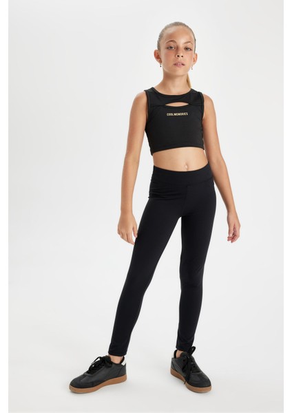 Kız Çocuk Standart Boy Siyah Basic Düz Tayt D3226A824WN modelleri