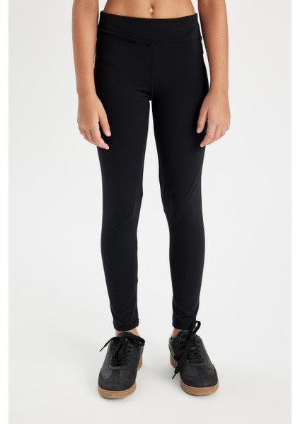 Kız Çocuk Standart Boy Siyah Basic Düz Tayt D3226A824WN indirimleri